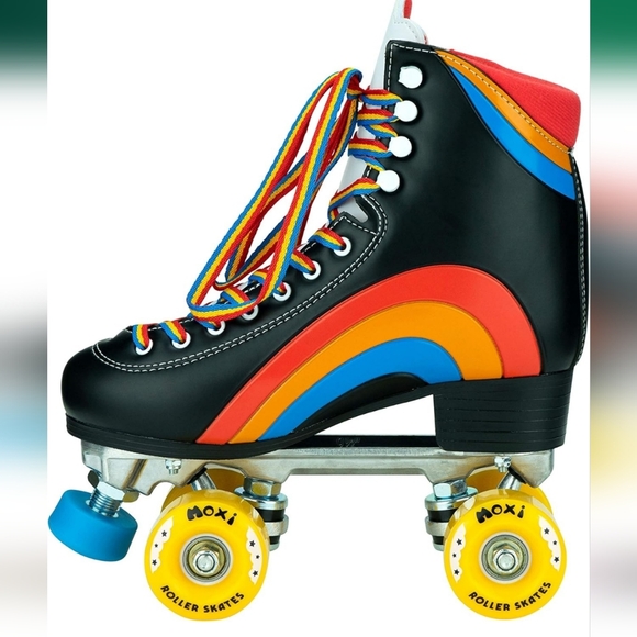 Moxie black rainbow rider sz 8 roller skate bnwot worn once try them out derby - Picture 10 of 10